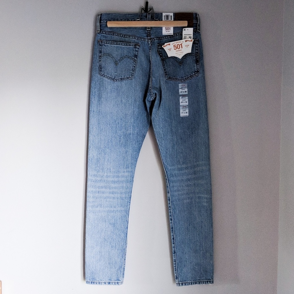 NEW SIZES!! NWT Levi's 501 Skinny Leg Raw Denim - Picture 4 of 6